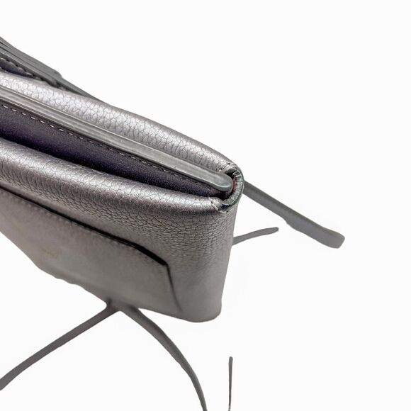 MCM Milla Silver Metallic Leather Crossbody Shoulder Bag Clutch - Picture 7 of 16